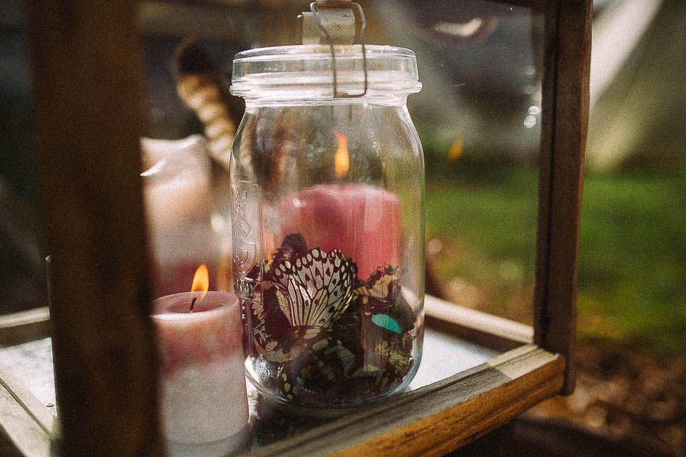 boho hochzeit schmetterlinge im glas