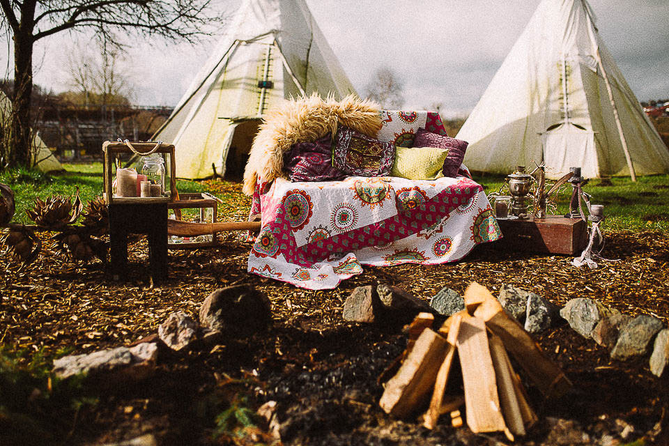 boho hochzeit zeltplatz